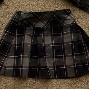 Two Plaid Pleated Circle Skirt in Navy and Gray - Normans uniforms